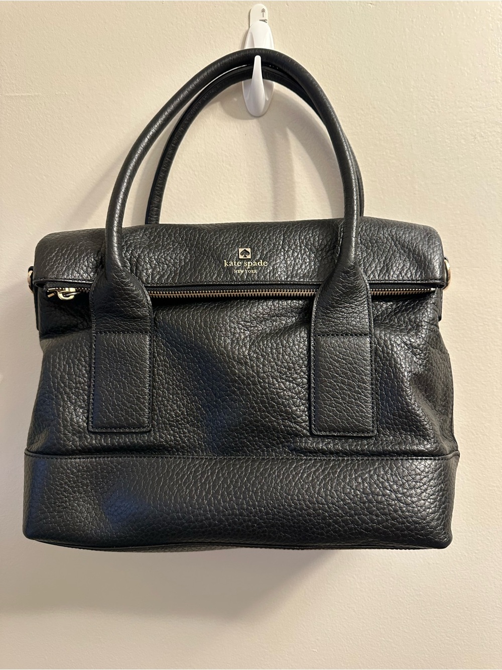 #365 kate spade Black Pebbled Leather Top-Handle Satchel